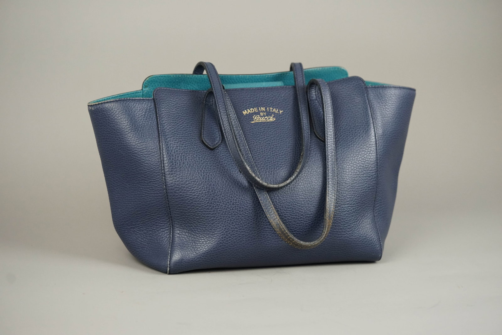 GUCCI SWING TOTE BAG LEATHER 525040 NAVY - 2