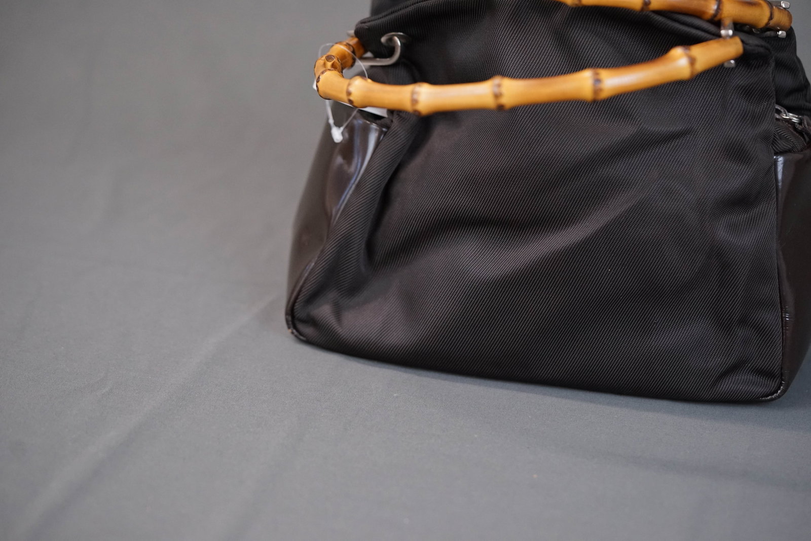 GUCCI BAMBOO BROWN NYLON HANDBAG 0575 - 3