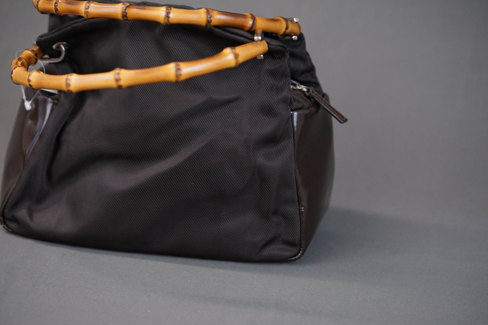 GUCCI BAMBOO BROWN NYLON HANDBAG 0575 - 4