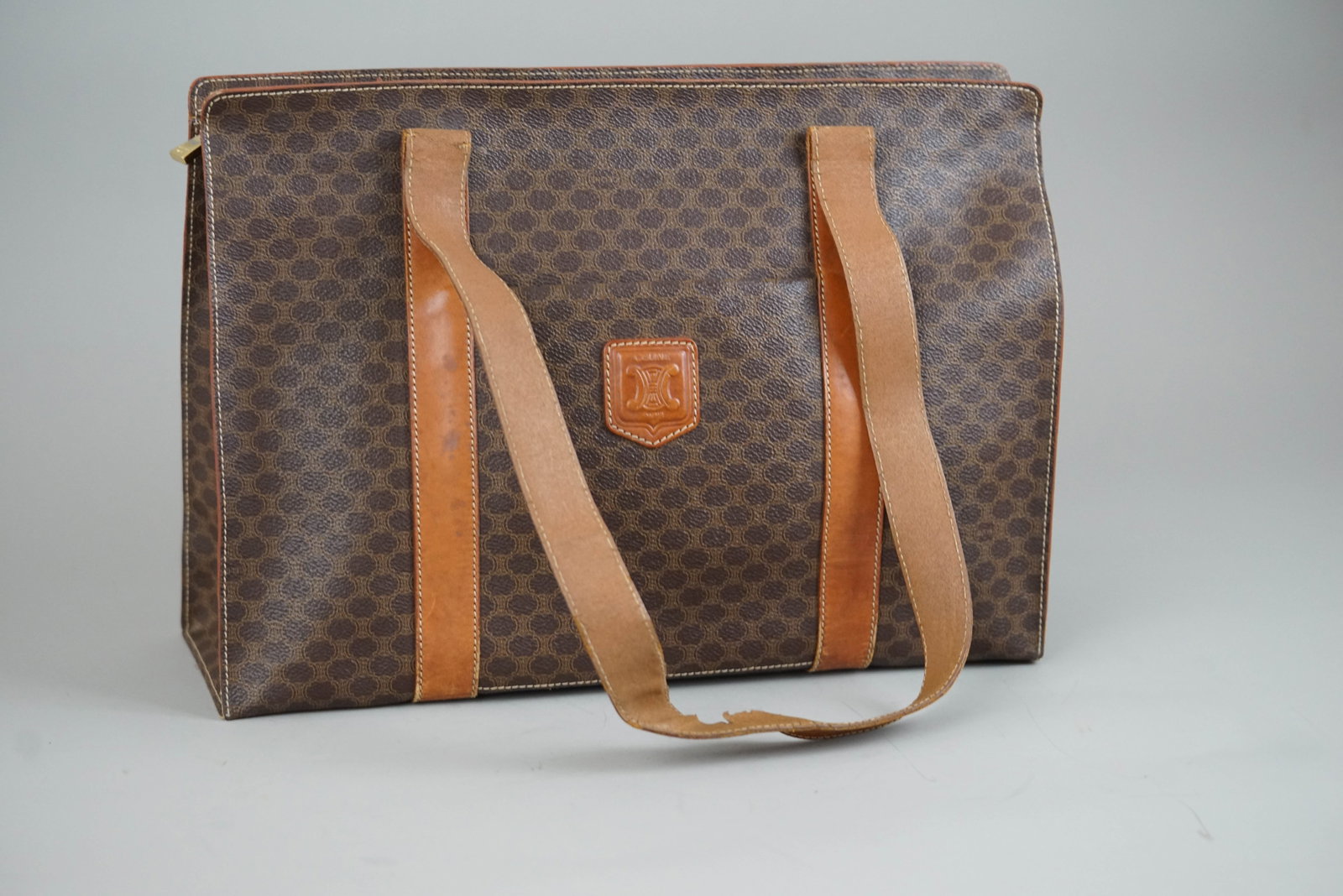 CELINE MACADAM TOTE BAG BROWN - 2