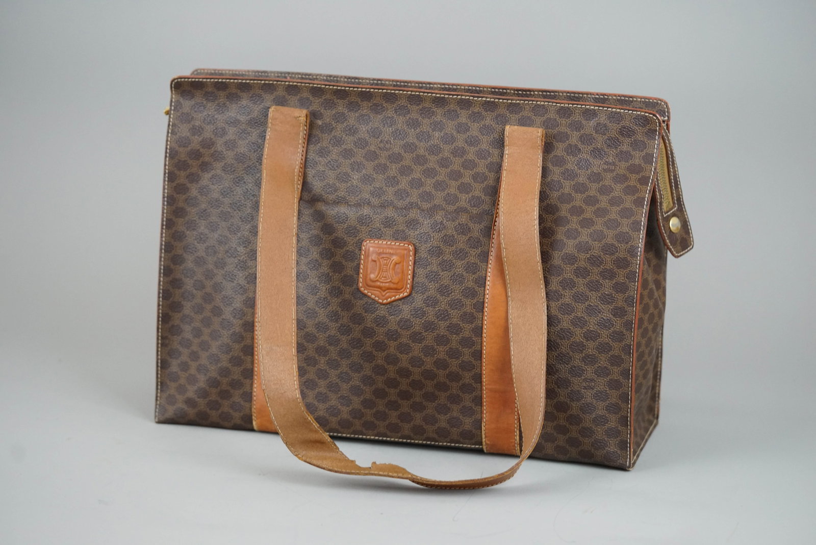 CELINE MACADAM TOTE BAG BROWN - 3