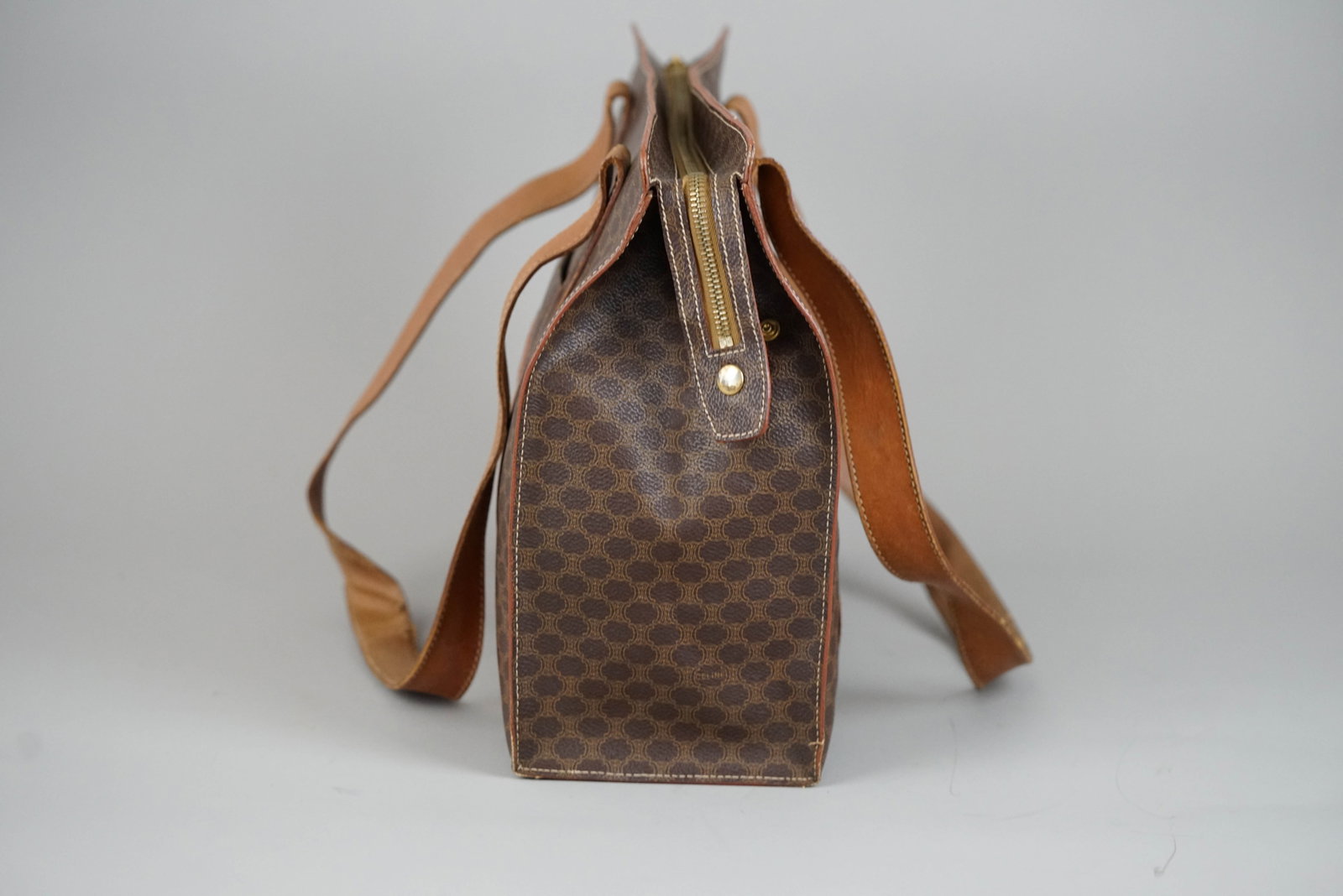 CELINE MACADAM TOTE BAG BROWN - 4