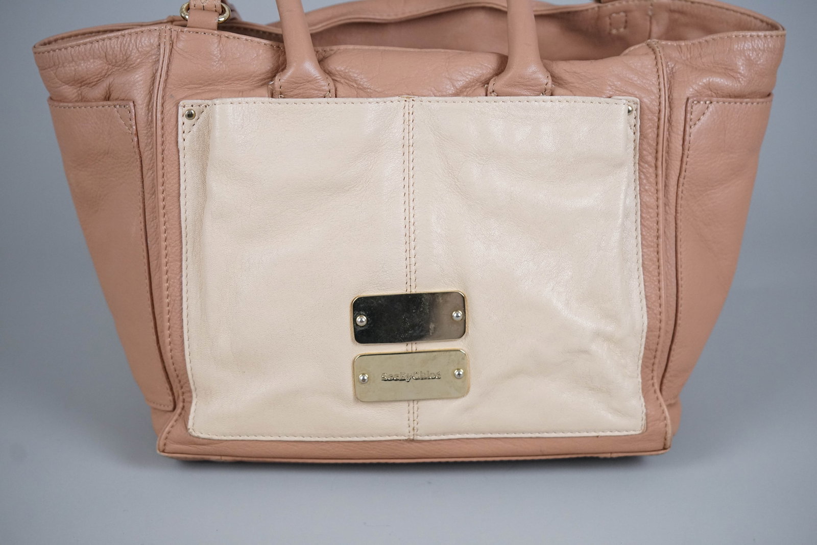 SEE BY CHLOE TWO TONE LEATHER HANDBAG - 5