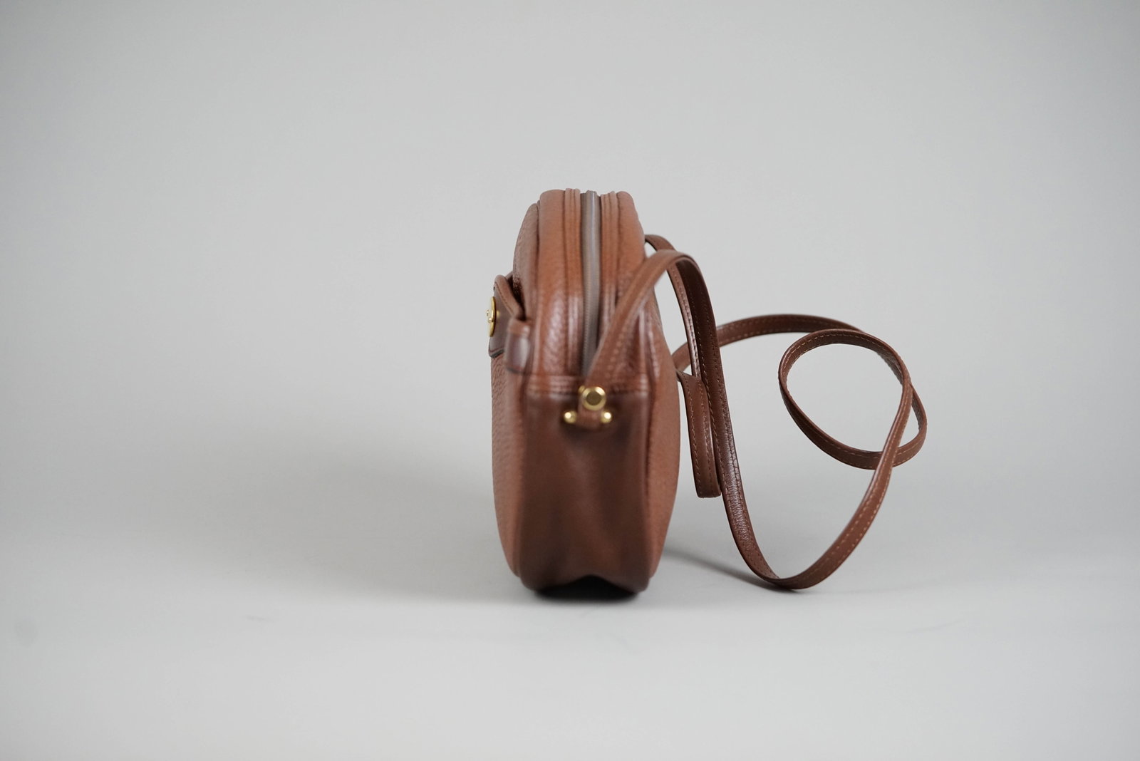 DIOR SHOULDER BAG LEATHER BROWN CHARM - 8