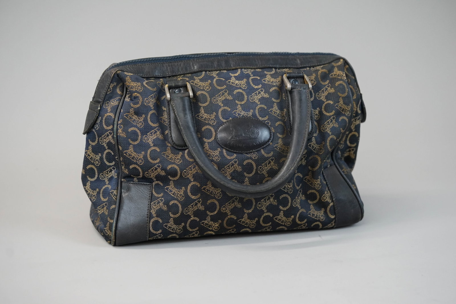 CELINE CANVAS & LEATHER HANDBAG - 2
