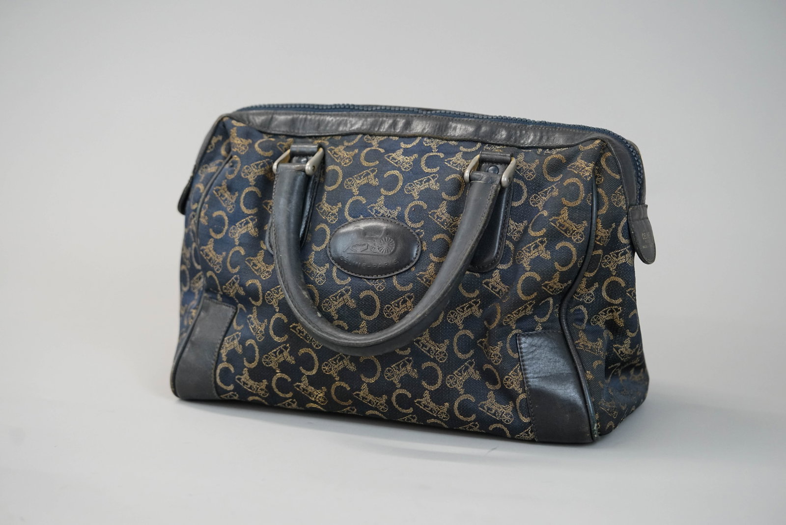 CELINE CANVAS & LEATHER HANDBAG - 3