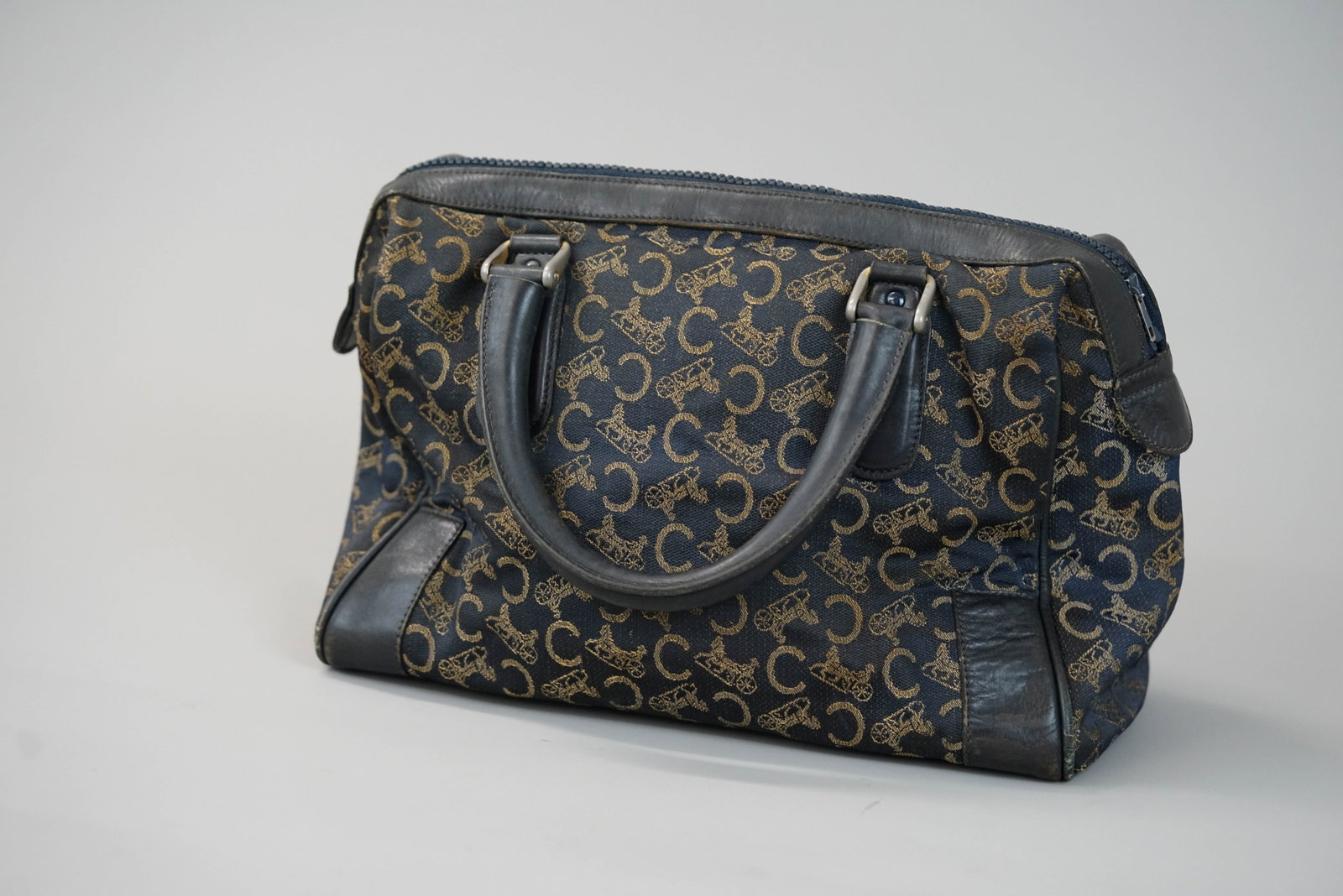 CELINE CANVAS & LEATHER HANDBAG - 7