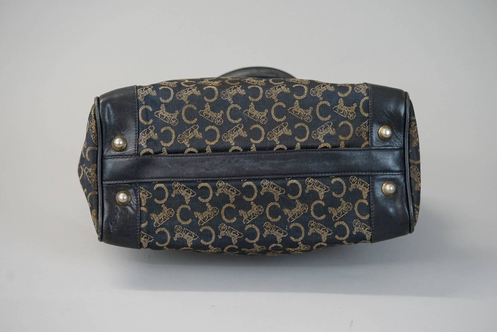 CELINE CANVAS & LEATHER HANDBAG - 9