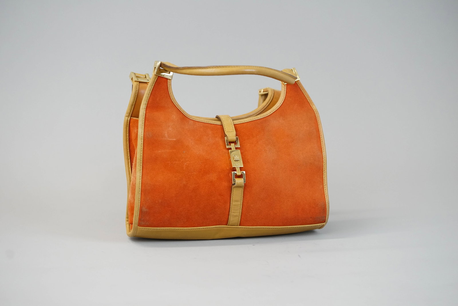 GUCCI JACKIE SUEDE AND LEATHER HANDBAG - 2