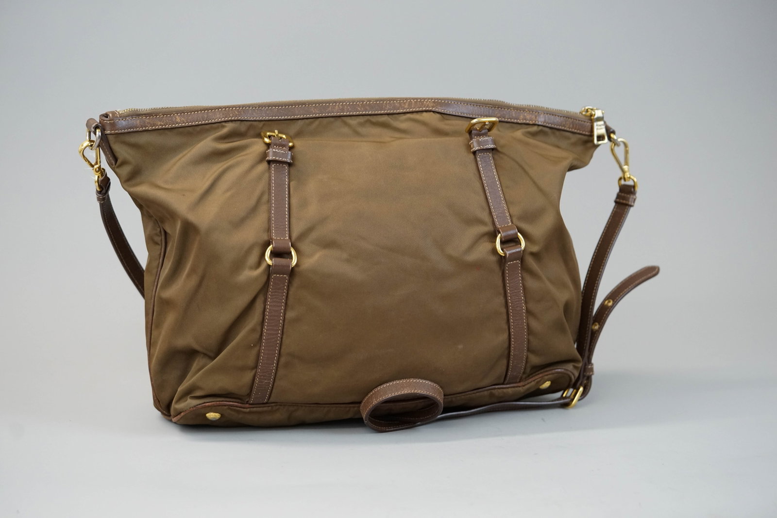 PRADA BROWN NYLONE BAG - 5