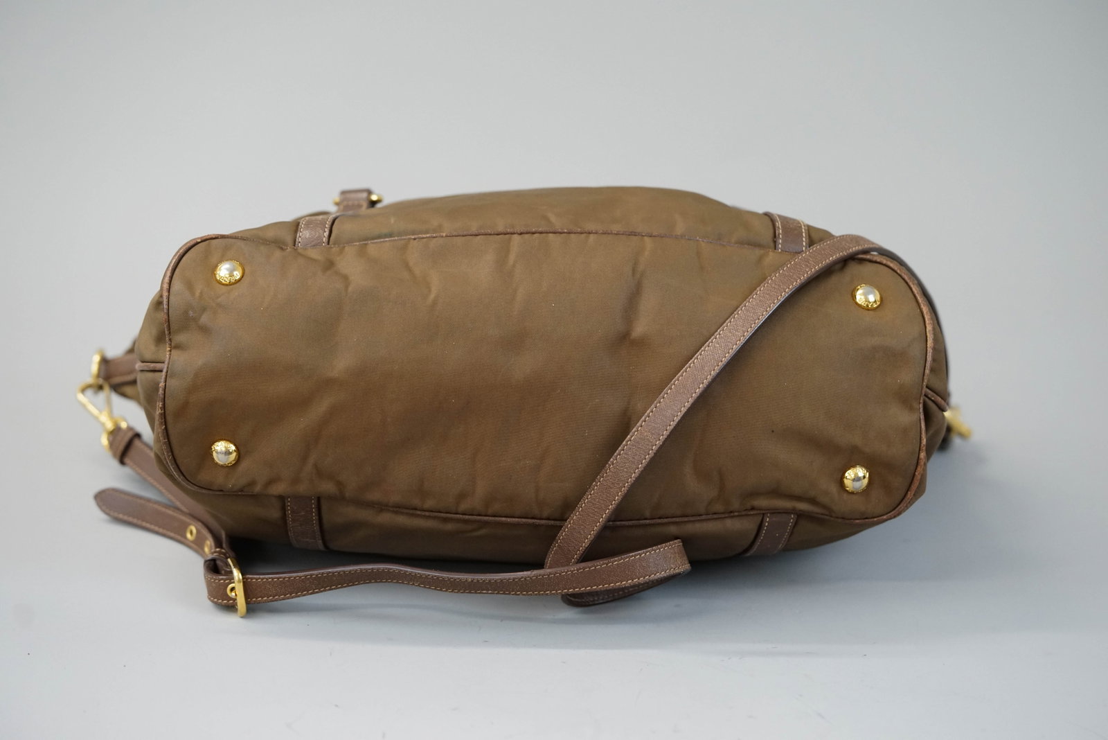 PRADA BROWN NYLONE BAG - 7