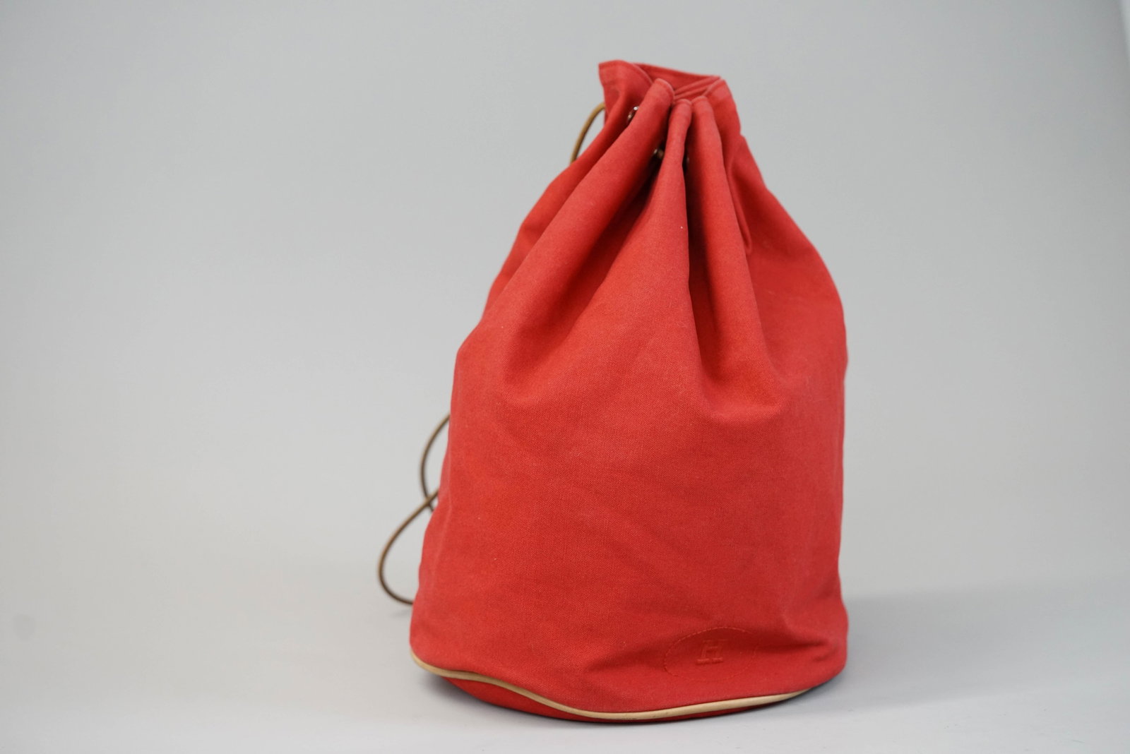 HERMES RED CANVAS SHOULDER BAG - 2