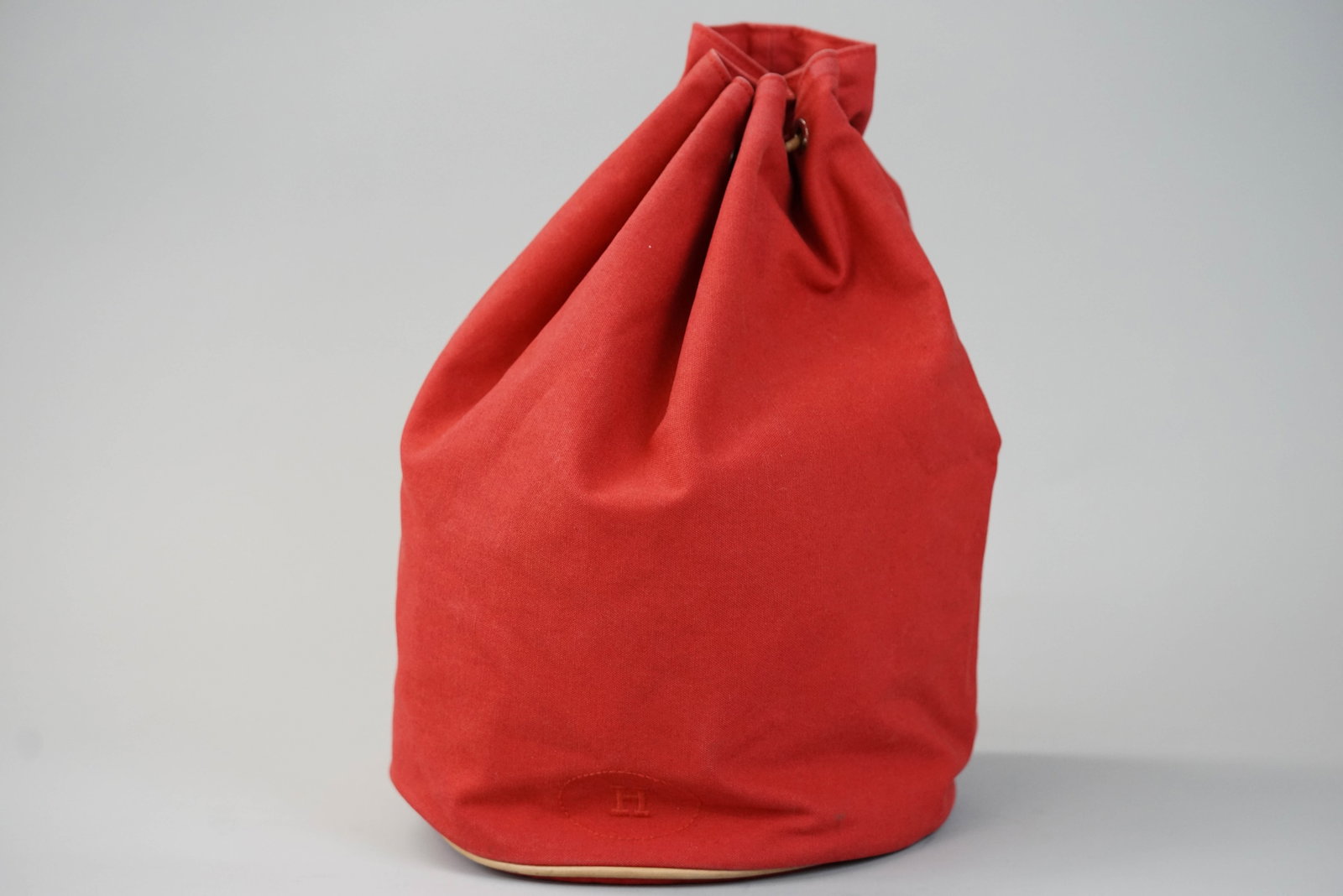 HERMES RED CANVAS SHOULDER BAG - 3