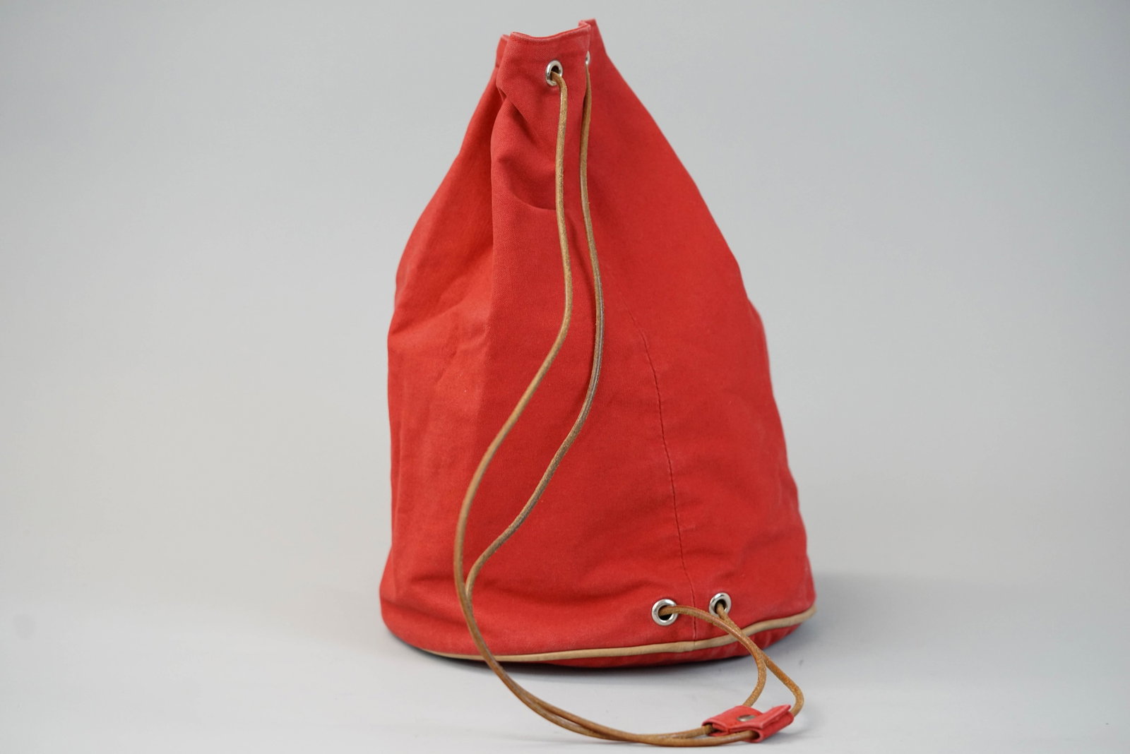 HERMES RED CANVAS SHOULDER BAG - 4