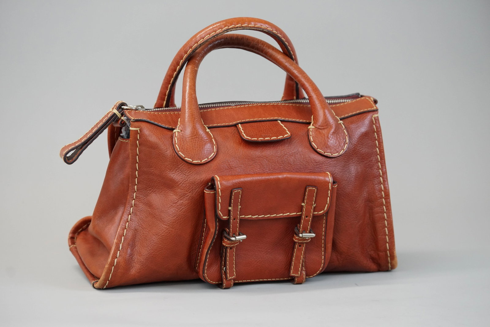 CHLOE RED LEATHER HANDBAG - 2
