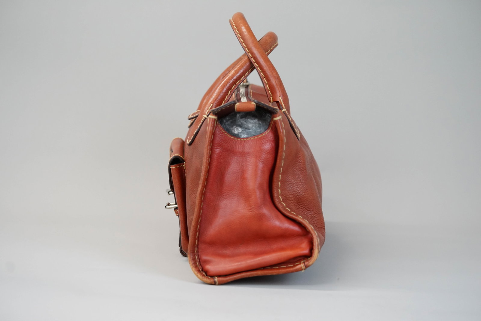 CHLOE RED LEATHER HANDBAG - 4