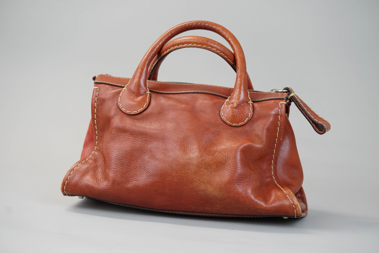 CHLOE RED LEATHER HANDBAG - 7