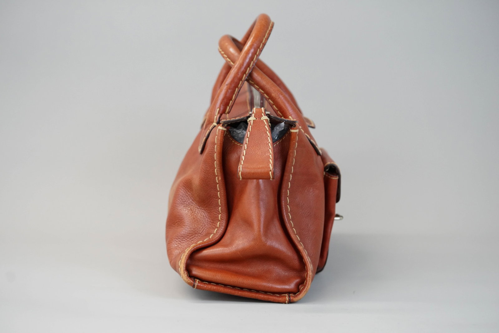 CHLOE RED LEATHER HANDBAG - 8
