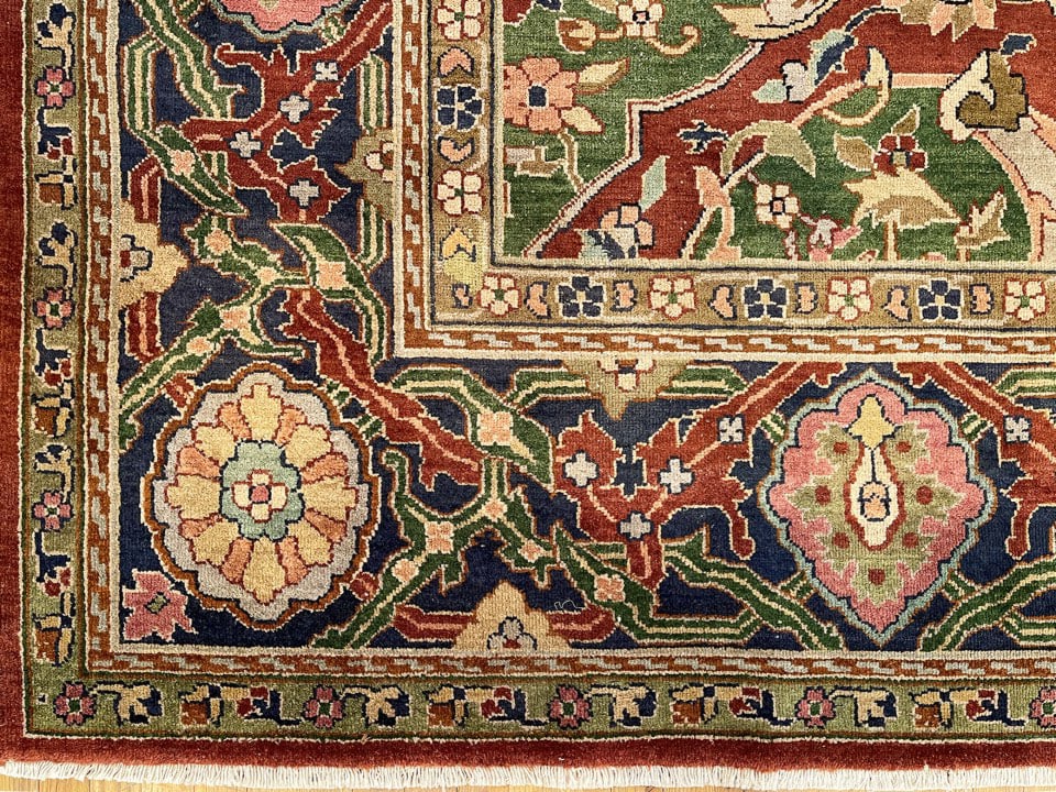 Antique Indian Agra Rug 13'9" H x 10'10" W - 2