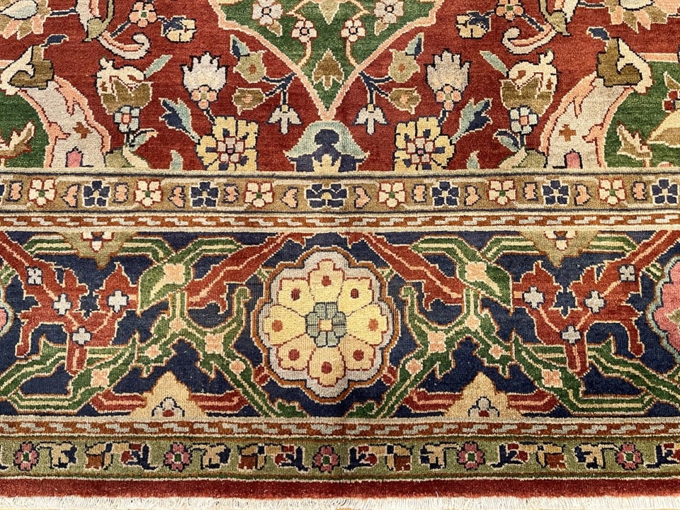 Antique Indian Agra Rug 13'9" H x 10'10" W - 3