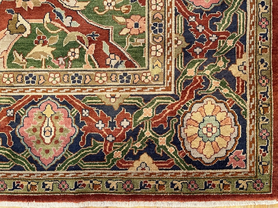 Antique Indian Agra Rug 13'9" H x 10'10" W - 4