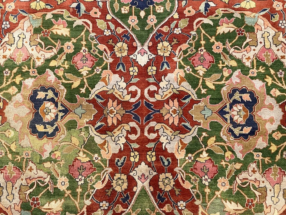 Antique Indian Agra Rug 13'9" H x 10'10" W - 6