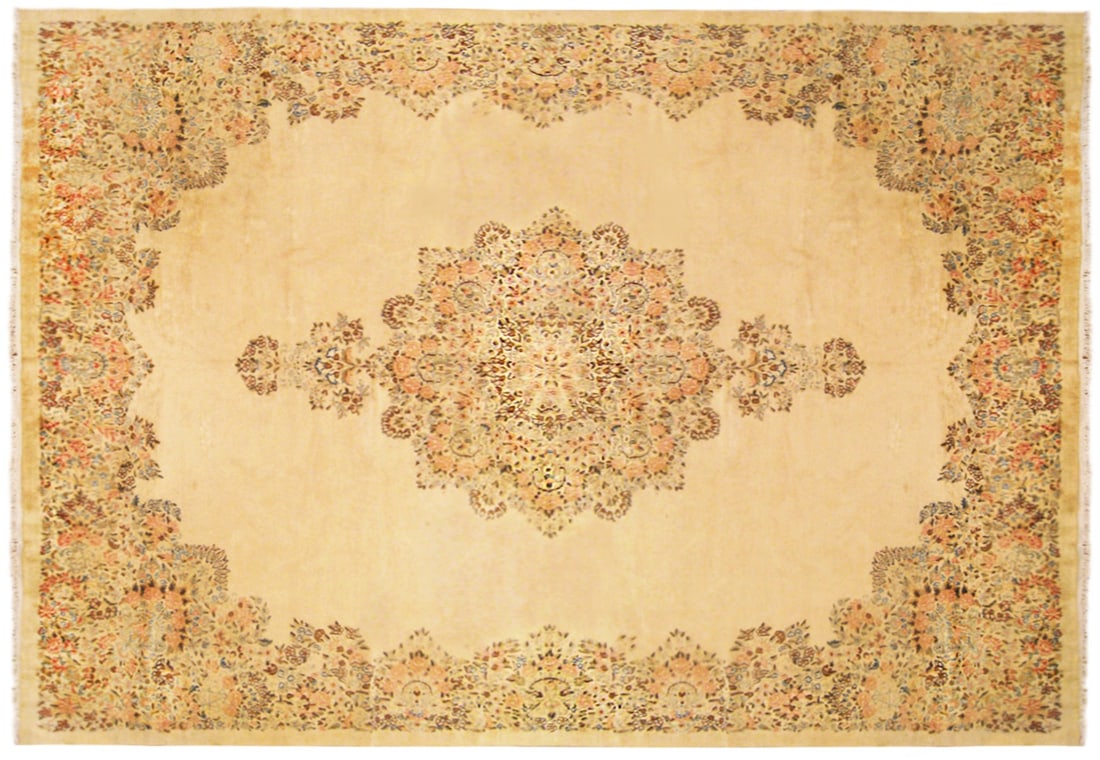 Vintage Persian Kerman Rug 13'4" H x 9'8" W (1 of 10)