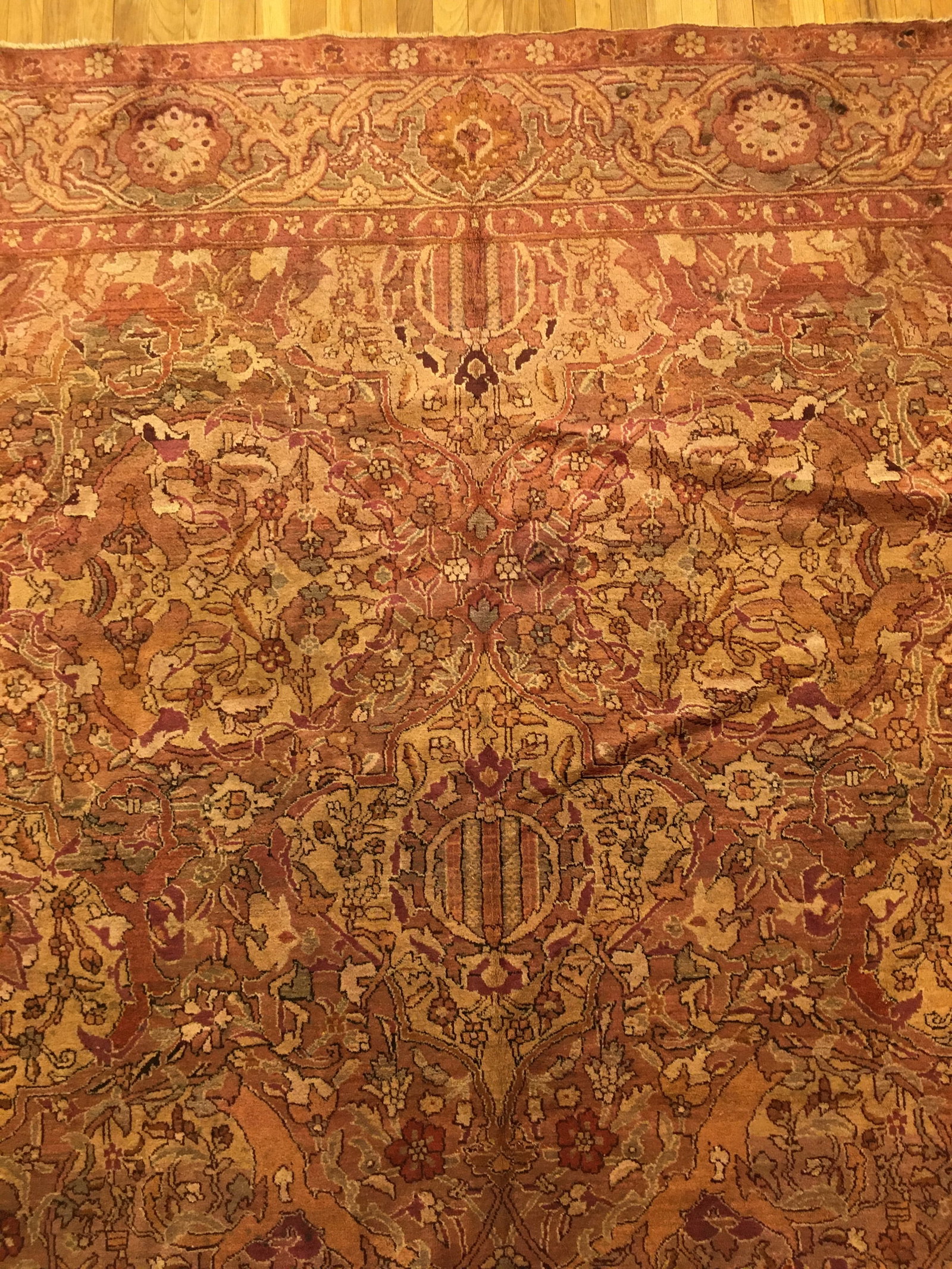 Antique Indian Amritsar Rug 13'0" H x 10'2" W - 7
