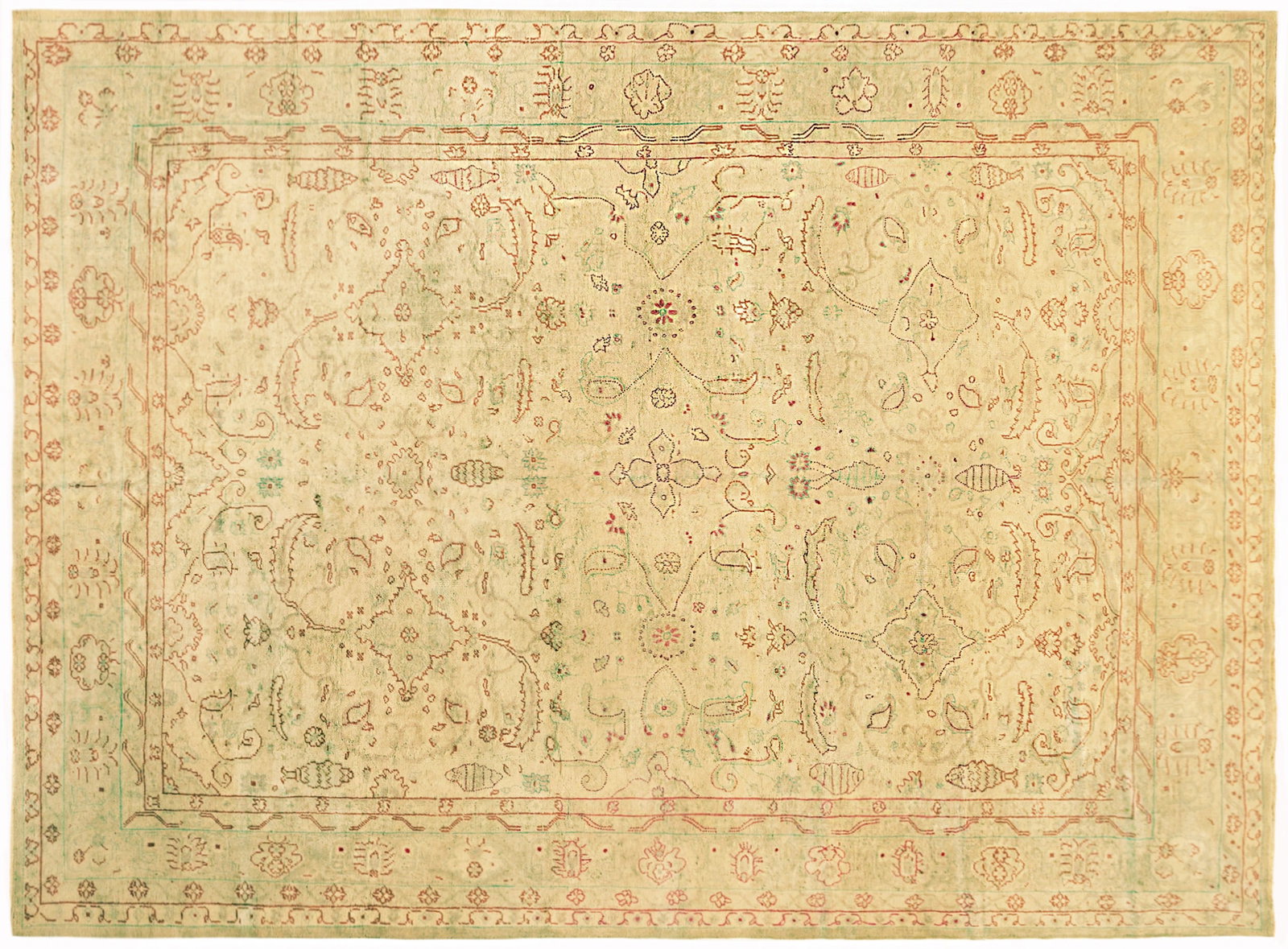 Antique Turkish Oushak Rug 12'9" H x 10'3" W (1 of 8)