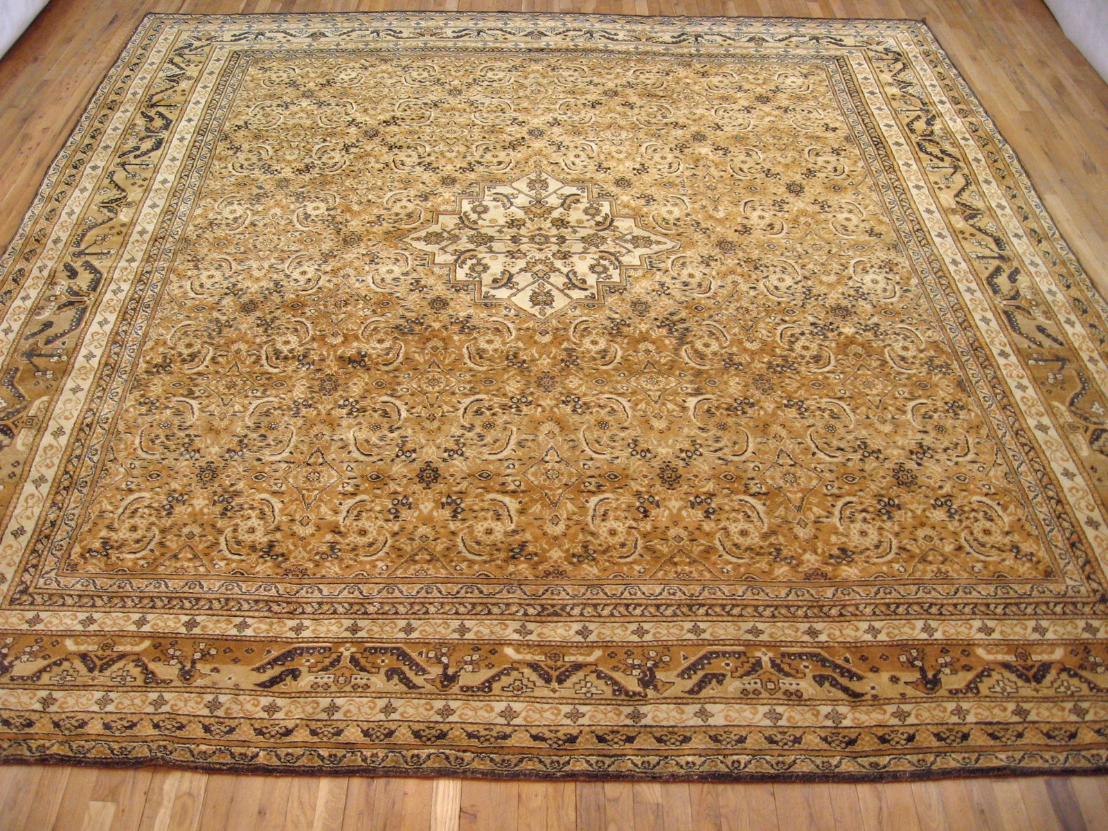 Vintage Indian Agra Rug 12'7" H x 11'8" W - 2