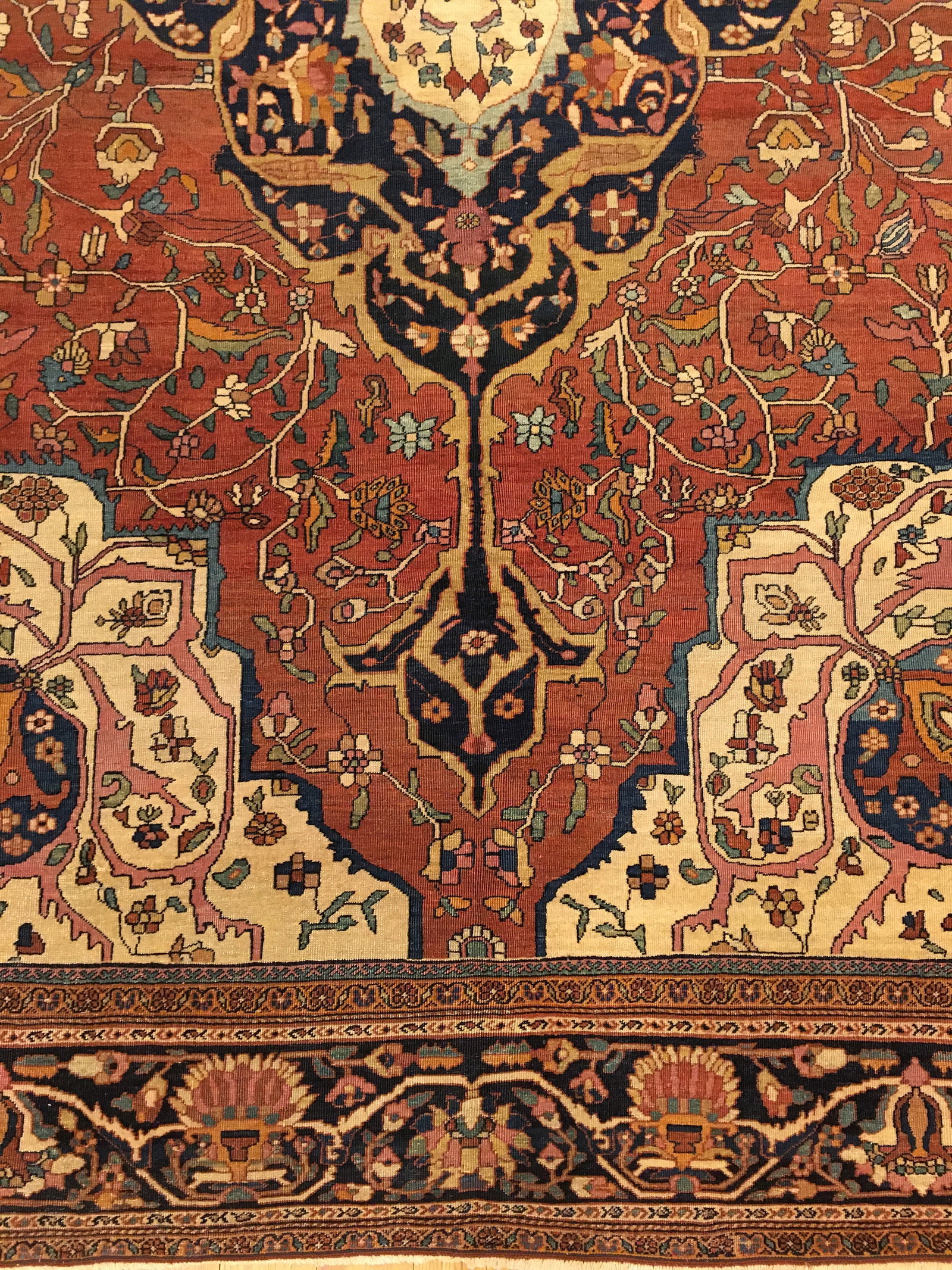 Antique Persian Ferahan Sarouk Rug 12'1" H x 8'9" W - 3