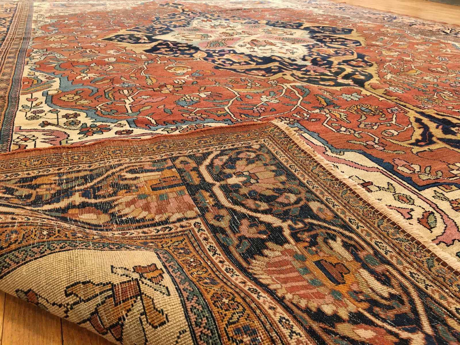Antique Persian Ferahan Sarouk Rug 12'1" H x 8'9" W - 8