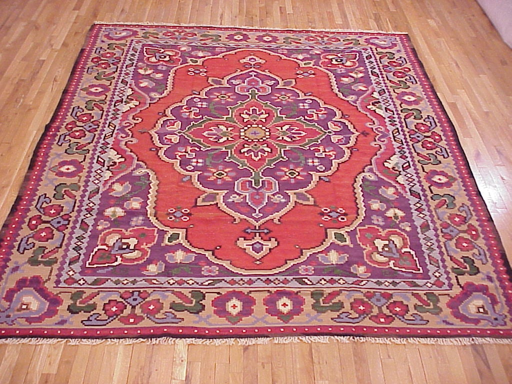 Vintage Turkish Kilim Rug 9'10" H x 8'4" W - 2