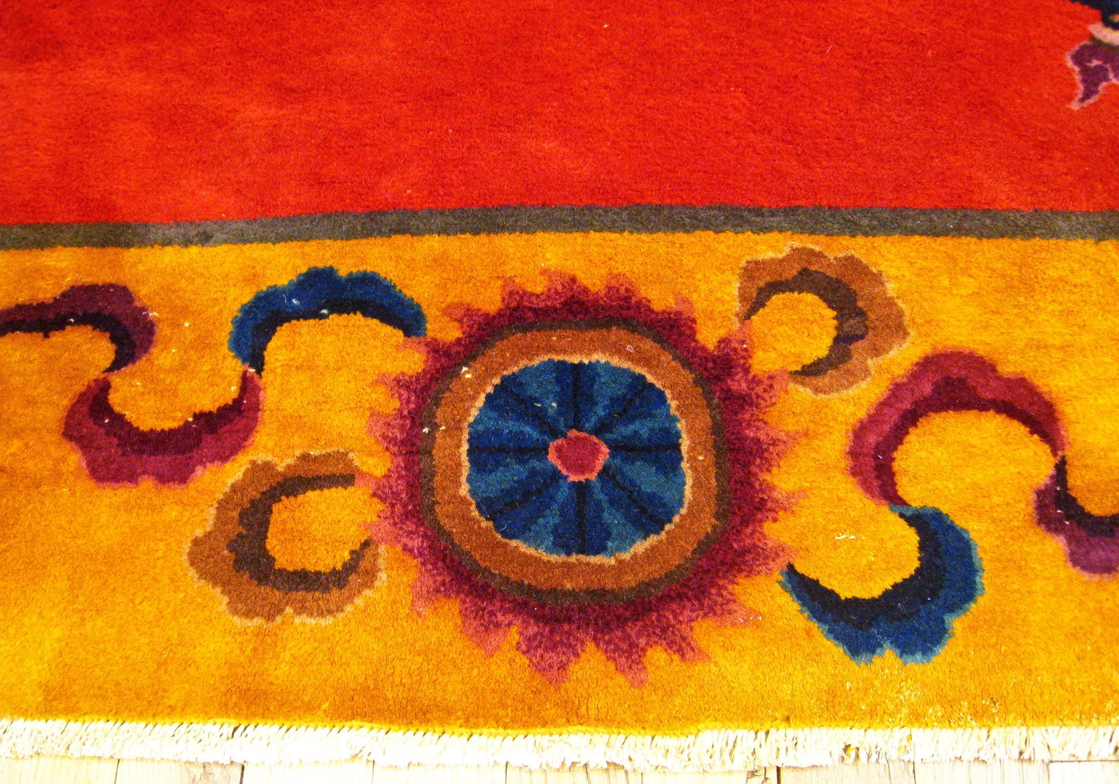 Vintage Chinese Art Deco Rug 9'8" H x 8'0" W - 7