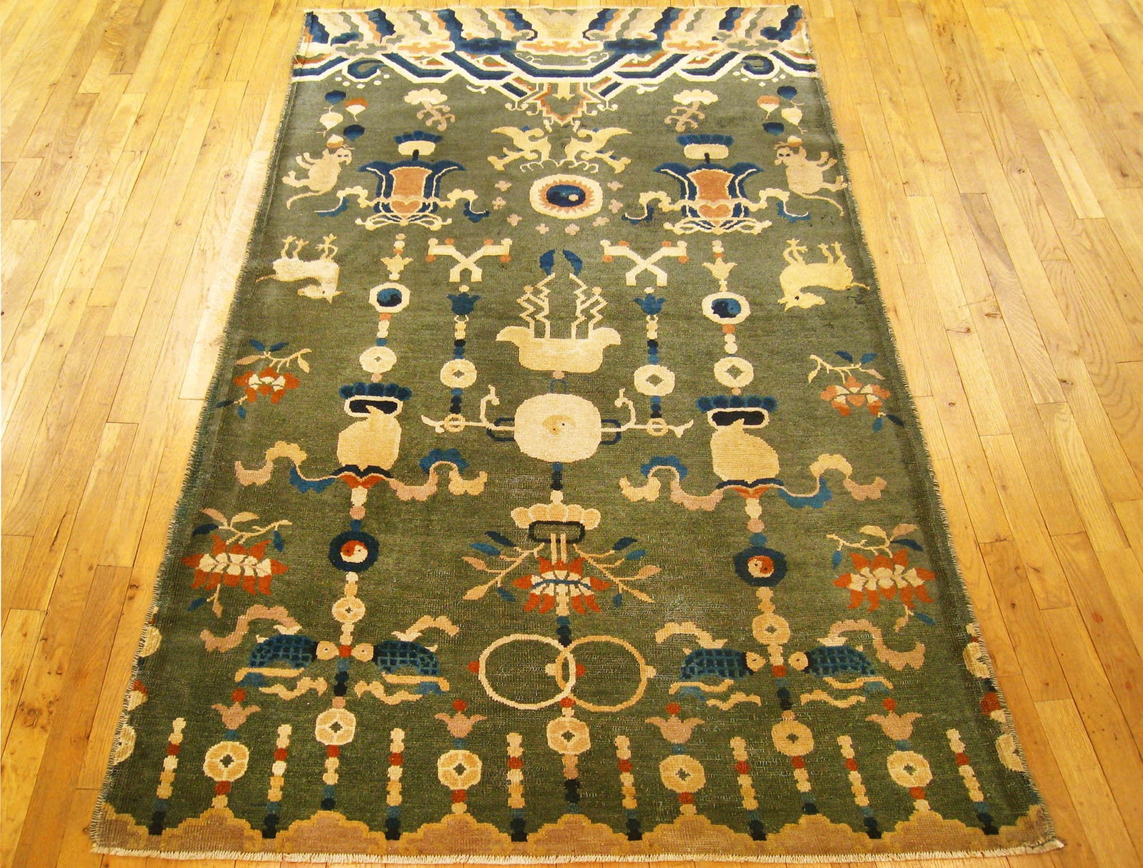 Antique Chinese Tibetan Rug 6'7" H x 4'0" W - 2