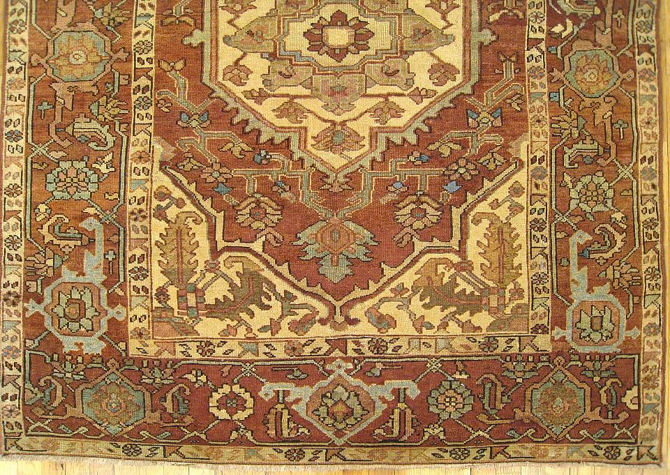 Antique Persian Serapi Rug 6'2" H x 5'0" W - 3