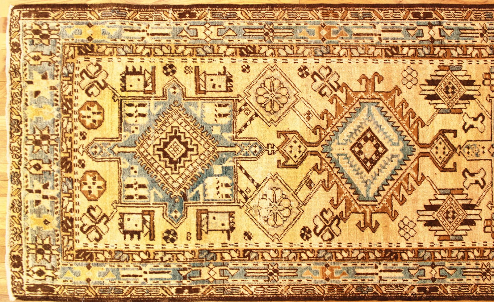 Vintage Persian Heriz Karaja Rug 10'9" H x 3'5" W - 3