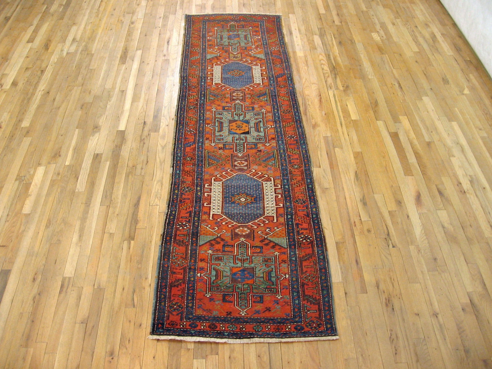 Antique Persian Heriz Karaja Rug 10'7" H x 3'0" W - 2