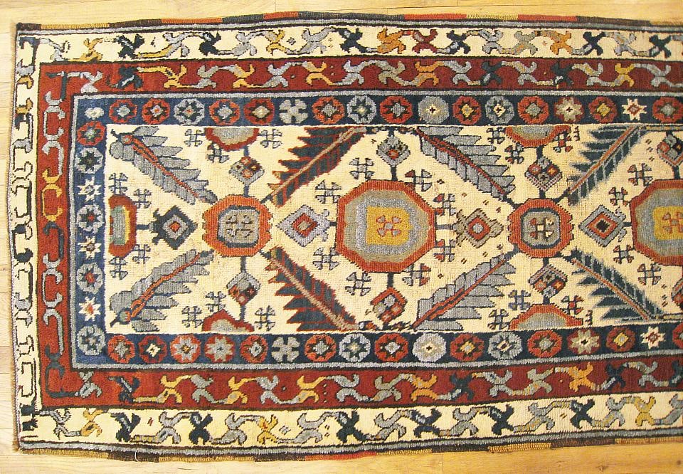 Antique Caucasian Kazak Rug 10'7" H x 2'10" W - 3
