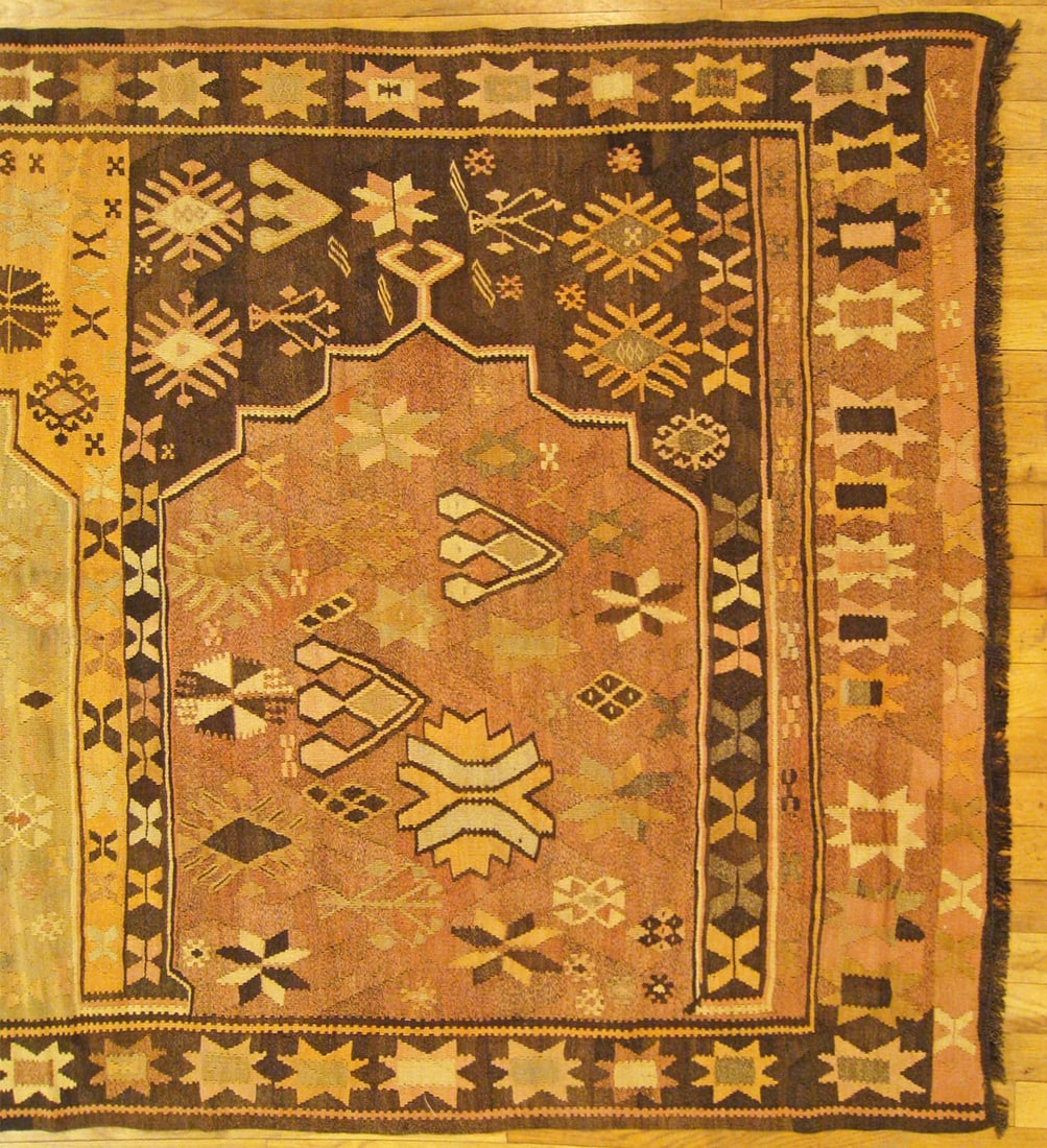 Vintage Turkish Kilim Rug 11'2" H x 4'7" W - 7