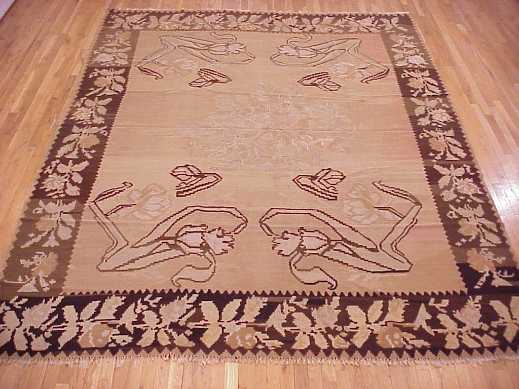 Vintage Turkish Kilim Rug 10'10" H x 8'6" W - 3