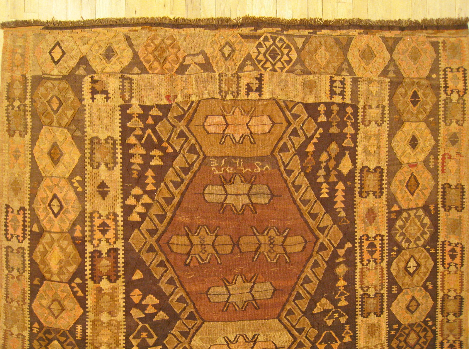 Vintage Turkish Kilim Rug 10'4" H x 6'0" W - 4