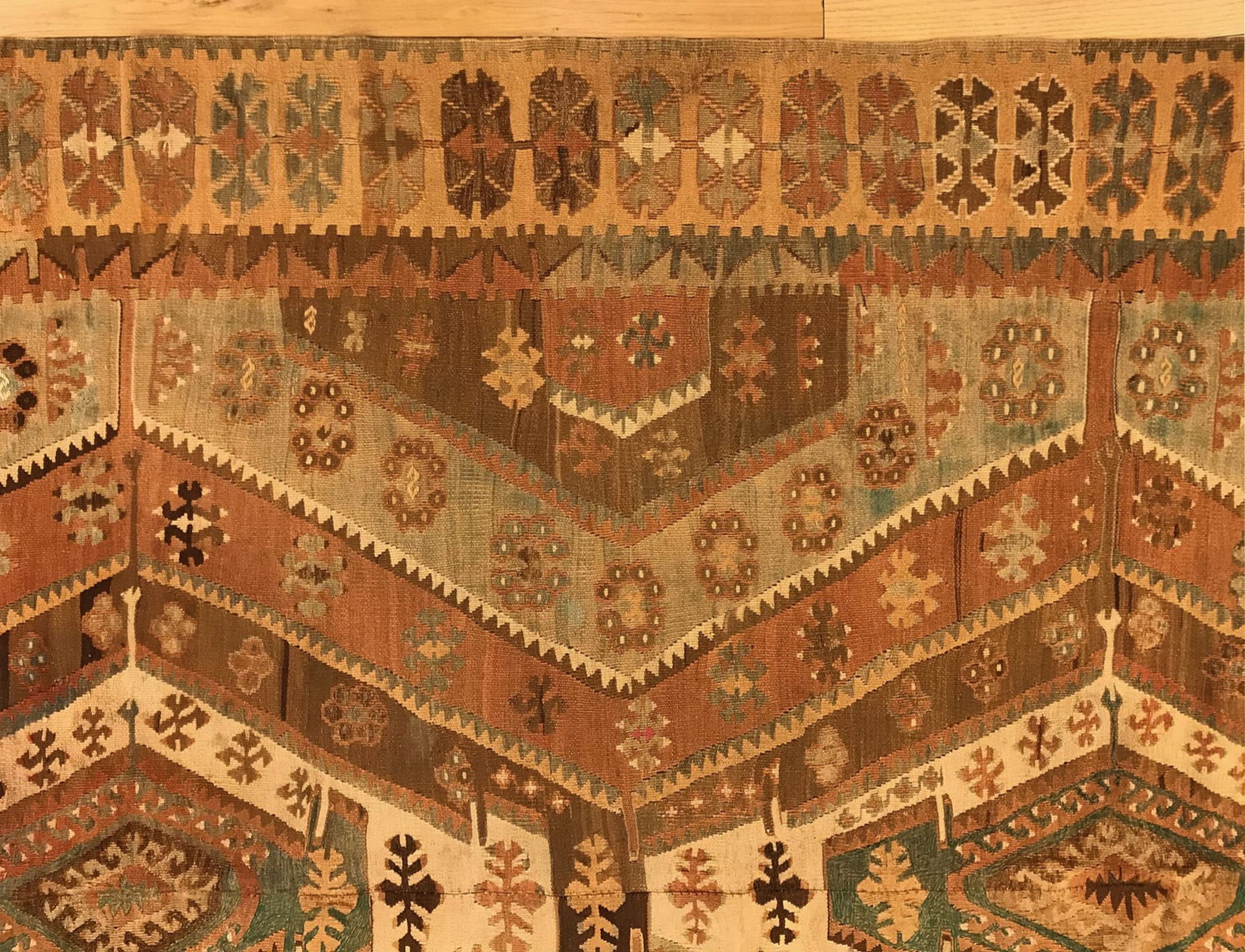 Vintage Turkish Kilim Rug 9'5" H x 6'2" W - 7