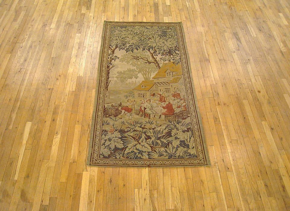 Period Antique Loomed Landscape Tapestry 6'7" H x 3'3" W - 2