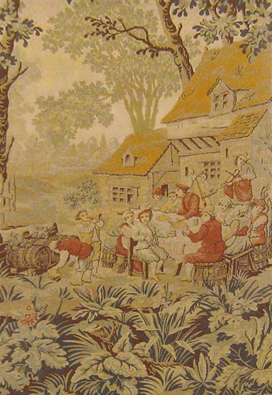 Period Antique Loomed Landscape Tapestry 6'7" H x 3'3" W - 4