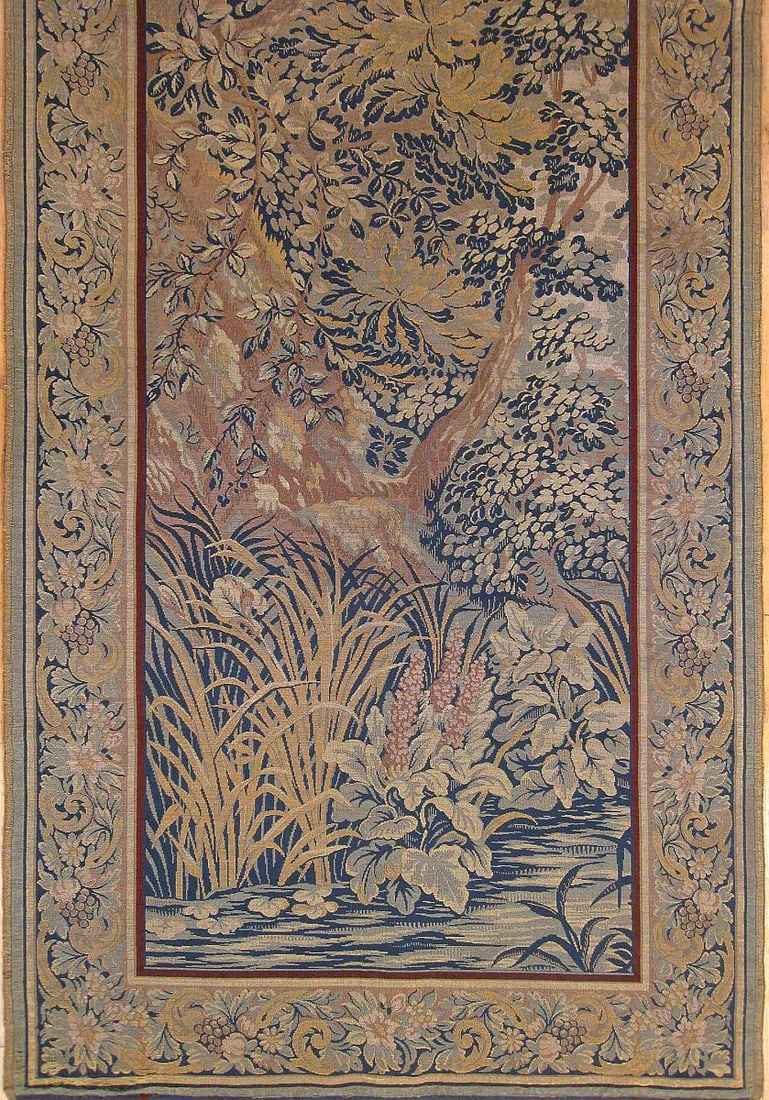 Period Antique Loomed Landscape Tapestry 6'7" H x 3'3" W - 3