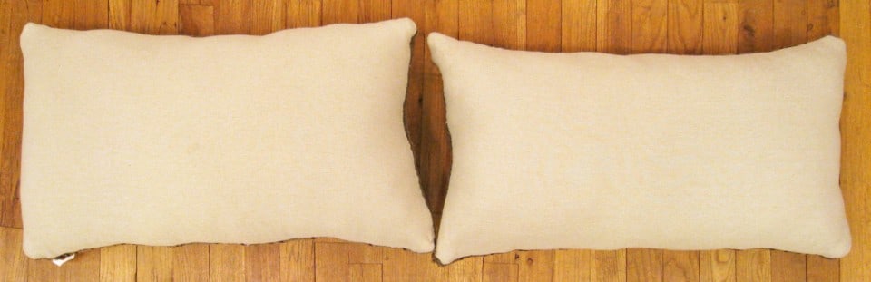 Pair of Antique Spanish Savonnerie Carpet Pillows 2'3" H x 1'3" W - 2