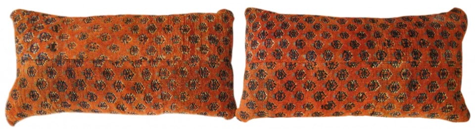 Pair of Antique Persian Saraband Carpet Pillows 2'0" H x 1'2" W (1 of 9)