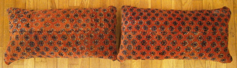 Pair of Antique Persian Saraband Carpet Pillows 2'0" H x 1'2" W - 9