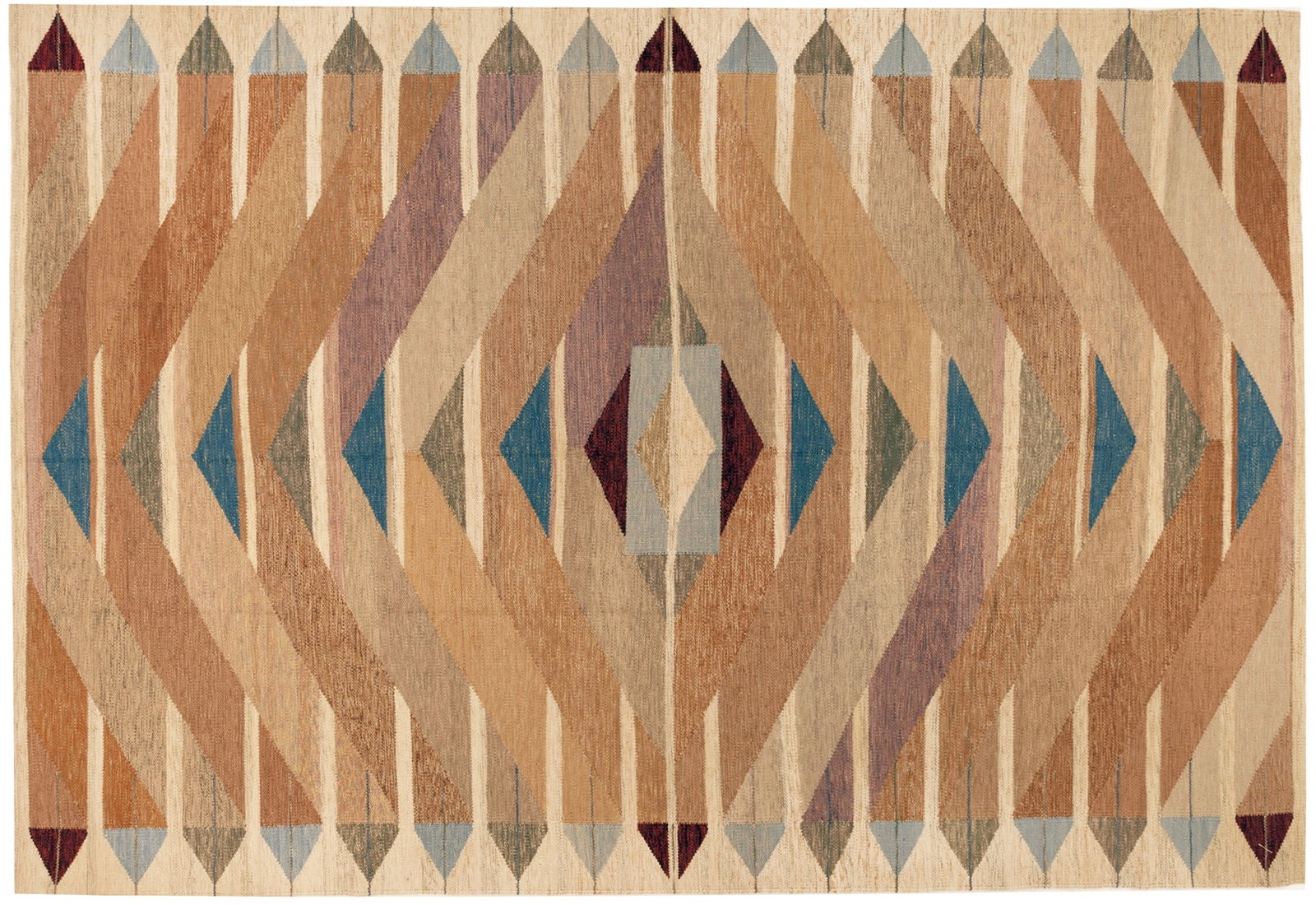 New Flat Weave Rug 12'0" H x 8'8" W: New Pakistan Flat Weave, Room sizeA one-of-a-kind modern Pakistan Flat weave with a thick and lustrous wool pile with soft touch and great resistance to wear. This flat weave features geometric abstra